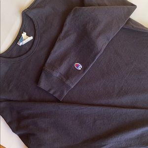 MENS CHAMPION NAVY BLUE LONG SLEEVE TEE SIZE L